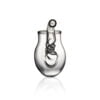 WIIDZ® Wizard Compact Puffco Proxy Glass Attachment, facing north. The puffco proxy attachment shaped like a tobacco pipe with a beautiful swirl on the air out let.
