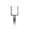 WIIDZ® Puffco Proxy Glass 14mm Direct Connector Adapter Attachment standing up with tip point down. The puffco proxy attachment is a simple direct connect with frosted connection tip.