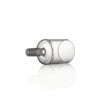 WIIDZ® Puffco Proxy Glass 14mm Direct Connector Adapter Attachment, lying down pointing southwest. The puffco proxy attachment is a simple direct connect with frosted connection tip.