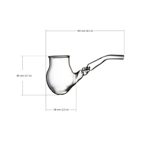 Sizing information for the WIIDZ® Wizard Compact Puffco Proxy Glass Attachment.