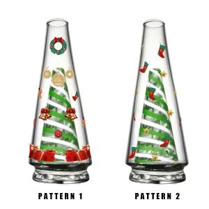 Puffco glass Wiidz with two festive Christmas patterns in a vibrant design.