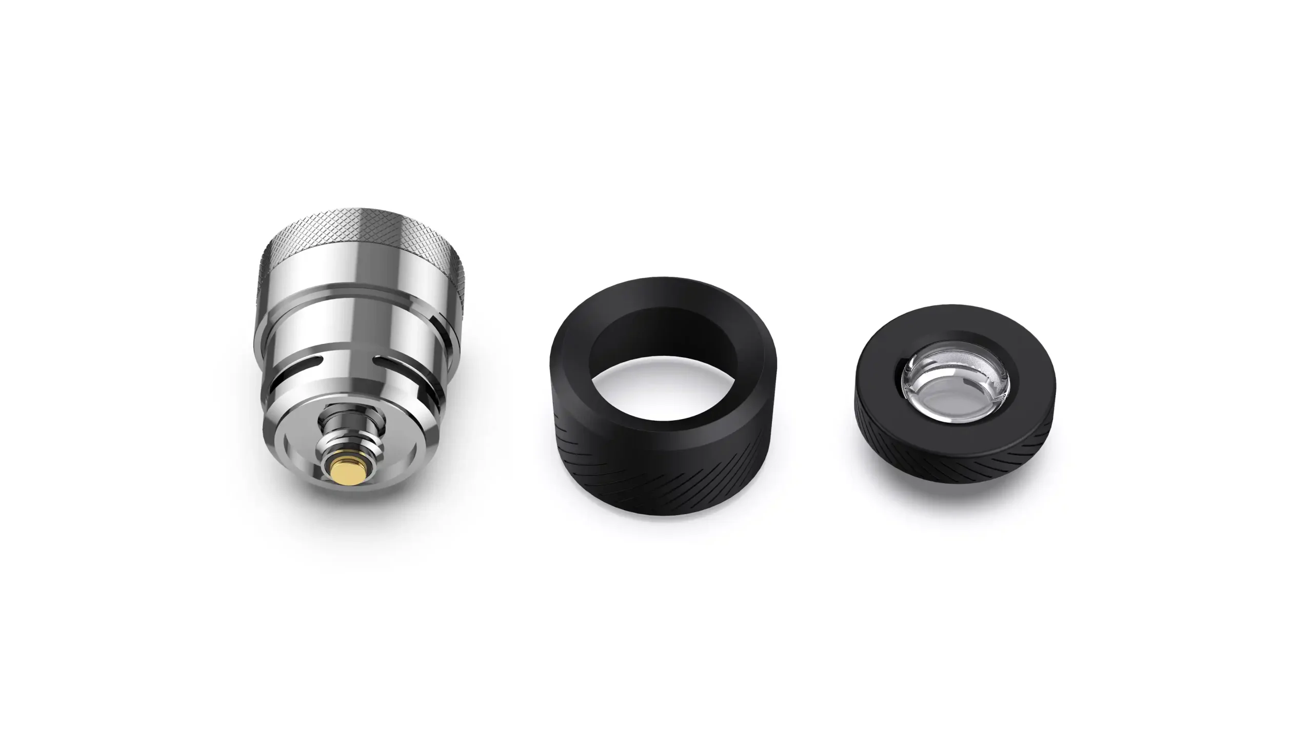 A close-up view of a Puffco Peak atomizer featuring a 3D chamber design, set against a clean background, highlighting its sleek and modern appearance.