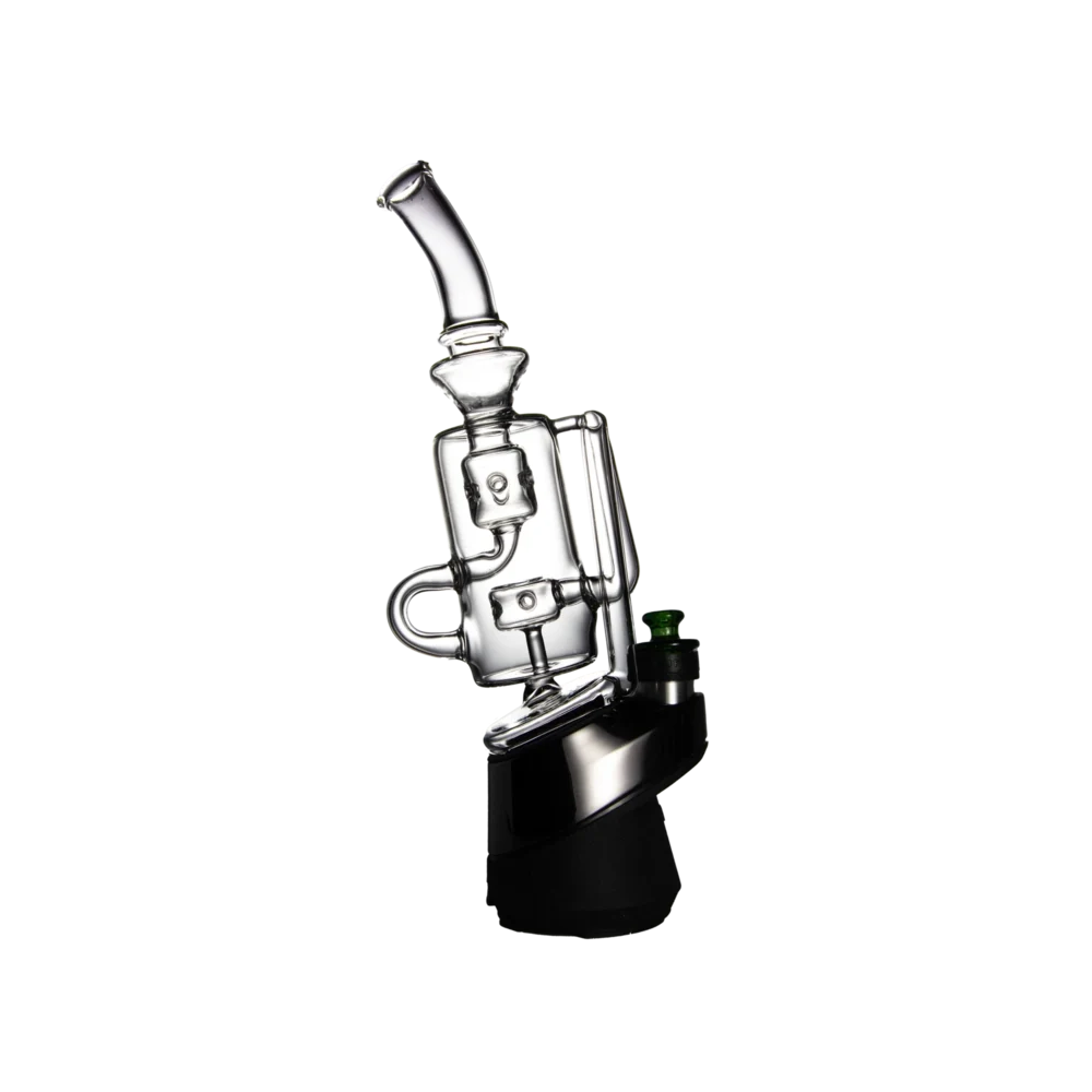 Wiidz Barrel design Puffco Peak glass attachment, installed and rotating for dynamic vaporization performance.