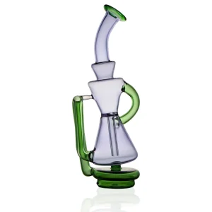 A dark elf character positioned to face east, featured on a Puffco Peak glass attachment.