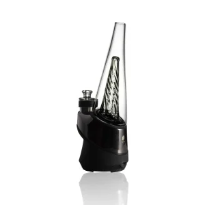 Alt text: Puffco Peak Glass Wiidz Original 2.0 in black, installed and facing southeast, showcasing its sleek design and functionality.