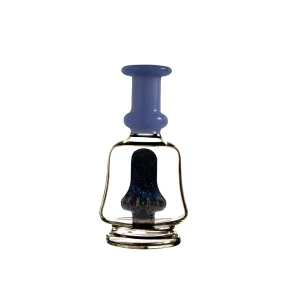 A blue glass attachment for the Puffco Peak Pro, labeled as WIIDZ Pico, standing upright.