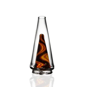 Premium Puffco Peak Pro glass attachment featuring Wiidz Diablo design, viewed from the south angle.