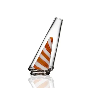Puffco Peak Pro glass attachment by Wiidz featuring a Halloweener design, showcased facing west.