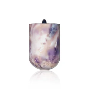 Puffco Proxy replacement glass featuring Wiidz Cosmic Pipes design, oriented south.