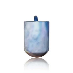 Alt text: Puffco Proxy replacement glass featuring Wiidz Cosmic Pipes design in Neptune color facing south.
