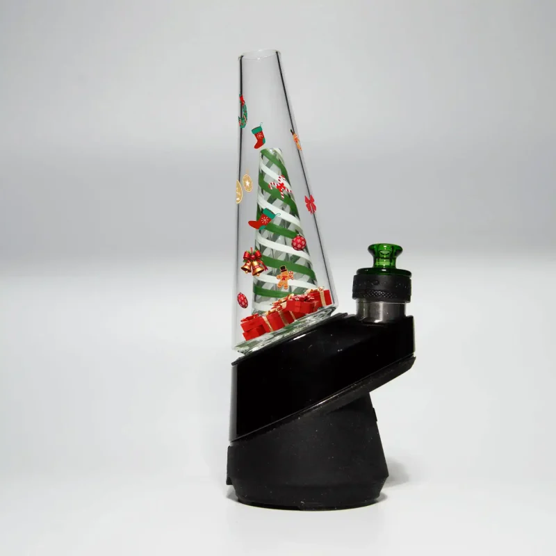 Puffco Glass Wiidz featuring a Christmas theme, installed facing west, showcasing a stylish design.