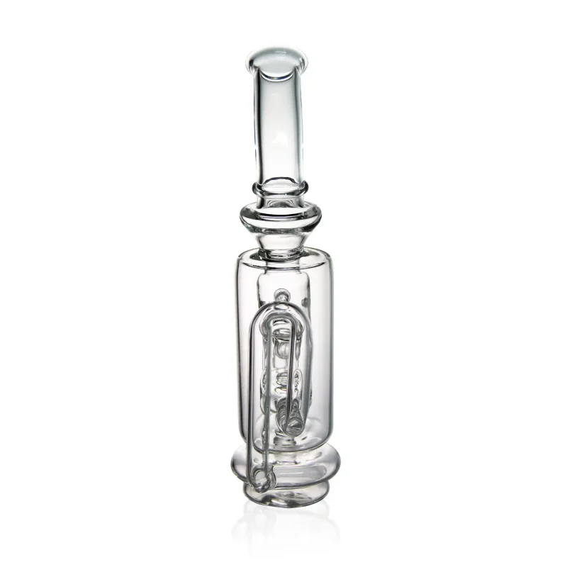 Puffco Peak glass attachment Wiidz barrel positioned north, showcasing its sleek design and functionality for enhanced dabbing experience.