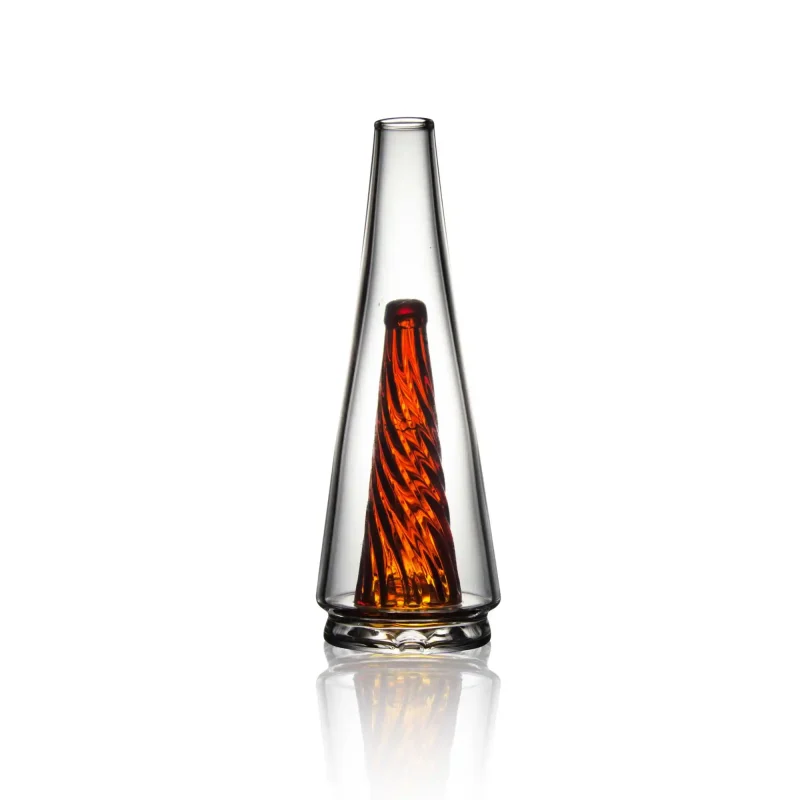 Puffco Peak Glass Wiidz Original 2.0 in amber color, showcased facing north, highlighting its sleek design and premium quality for enhanced dabbing experiences.