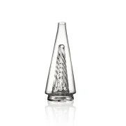 Puffco Peak Glass Wiidz 2.0 in Clear, showcasing a stylish design facing south, perfect for concentrate enthusiasts.