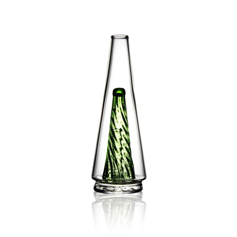 Puffco Peak Glass Wiidz Original 2.0 in vibrant green color, showcasing a sleek design, oriented facing north, ideal for enhancing your dabbing experience.