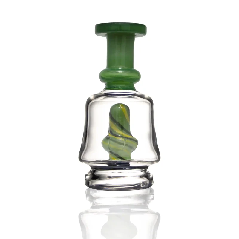 Puffco Peak Pro glass attachment in WIIDZ Pico green color, displayed standing upright for optimal viewing.