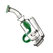 Puffco Peak Pro glass attachment Wiidz DG barrel tilted showcasing unique design and function for enhanced dabbing experience.