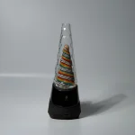 Puffco Peak Pro with Wiidz Diamond glass attachment installed, oriented facing south in a scaled design.