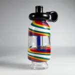 puffco peak pro glass attachment wiidz flask alt facing southwest.webp Puffco Peak Pro glass attachment with Wiidz flask, displayed at an angle facing southwest, showcasing its sleek design and functionality.