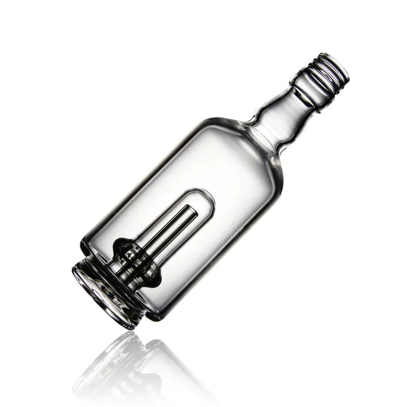 Puffco Peak Pro glass attachment in Wiidz Tipsy Black design, featuring a tilted perspective and casting a shadow, showcasing its sleek and modern aesthetic for enhanced dab rig experience.