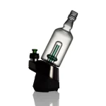 Puffco Peak Pro glass attachment with Wiidz Tipsy Green installed, positioned facing east for optimal usage.