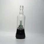 Puffco Peak Pro glass attachment with Wiidz Tipsy Green color, installed facing south on a white background, showcasing a stylish and vibrant design.