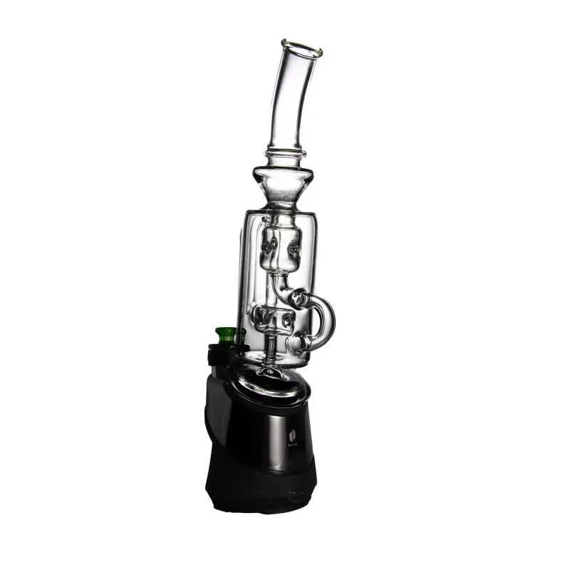 Puffco Peak glass attachment featuring a Wiidz barrel, expertly installed and oriented towards the southeast, capturing the essence of modern vaping accessories.