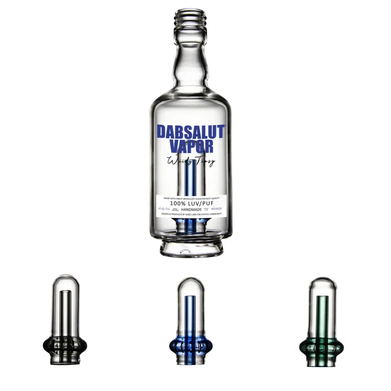 Assorted colors of Puffco Peak glass attachments, featuring unique designs, perfect for enhancing your dabs with style.