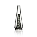puffco peak glass wiidz original2.0 black facing north.webp Puffco Peak Glass Wiidz Original 2.0 in Black, showcasing its sleek design and modern aesthetics, capturing the essence of contemporary dabbing accessories, with a focus on quality and functionality, oriented north.