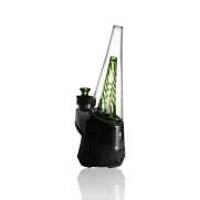 Puffco Peak Glass Wiidz Original 2.0 in vibrant green color, expertly installed and oriented towards the southeast, showcasing its sleek design and functionality.