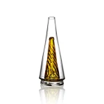 puffco peak glass wiidz original2.0 yellow facing south.webp Puffco Peak Glass Wiidz Original 2.0 in vibrant yellow color, designed for optimal performance, facing south for a stylish showcase, perfect for dabbing enthusiasts.