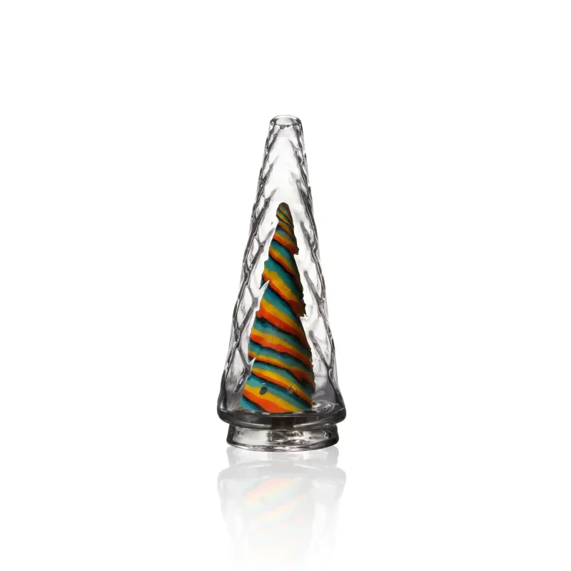 Puffco Peak Pro glass attachment featuring a Wiidz design, showcasing its unique style and functionality, shot in Cameroon with a southward orientation.