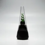 puffco peak pro glass attachment wiidz green twist installed facing north.webp Puffco Peak Pro glass attachment in Wiidz green twist design, showcased in an installed position facing north, enhancing the aesthetic and functionality of the device.