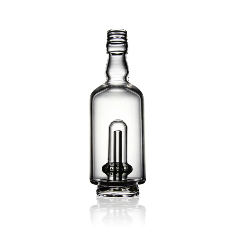 Puffco Peak Pro glass attachment in Wiidz Tipsy Black design, showcasing a straight up style with soft shadows highlighting its smooth curves and modern aesthetics.